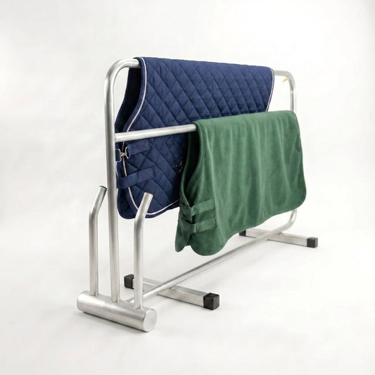 Stainless steel heated horse rug and boot dryer by Paddock Blade UK, designed to dry horse rugs and boots efficiently.