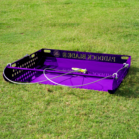 Purple Paddock Blade horse paddock cleaner by Paddock Blade Australia, made in Britain, suited for efficient paddock maintenance.