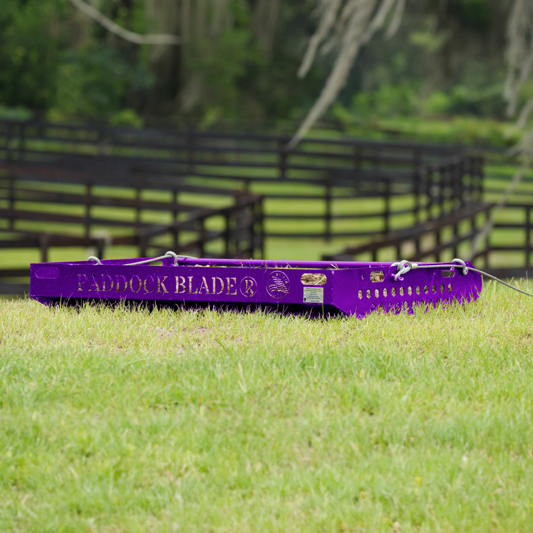 Plum purple Paddock Blade horse paddock cleaner with durable design, ideal for effective outdoor cleaning.