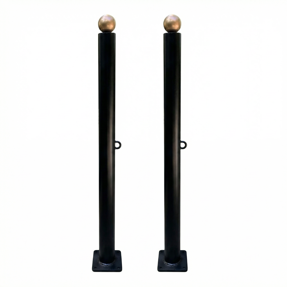 Pair of Paddock Blade Tie Posts from Paddock Blade UK, sturdy metal fencing posts for secure livestock enclosure.
