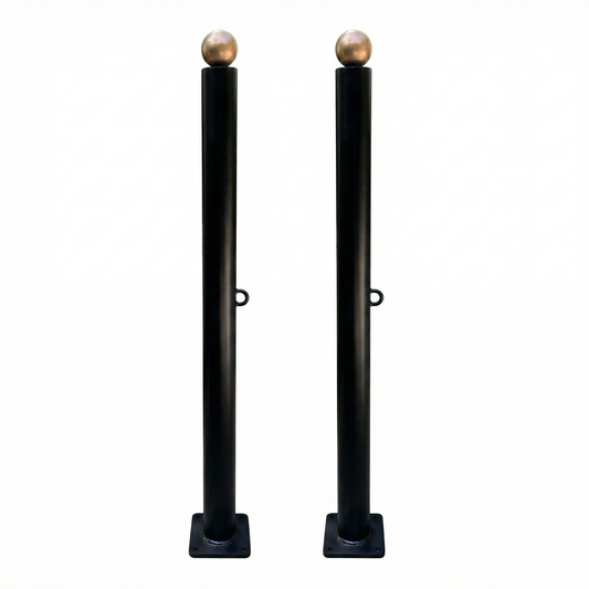 Pair of Paddock Blade tie posts from Paddock Blade UK, sturdy metal fencing posts for paddocks and fields.