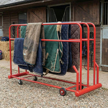 heated hprse rug dryer in field