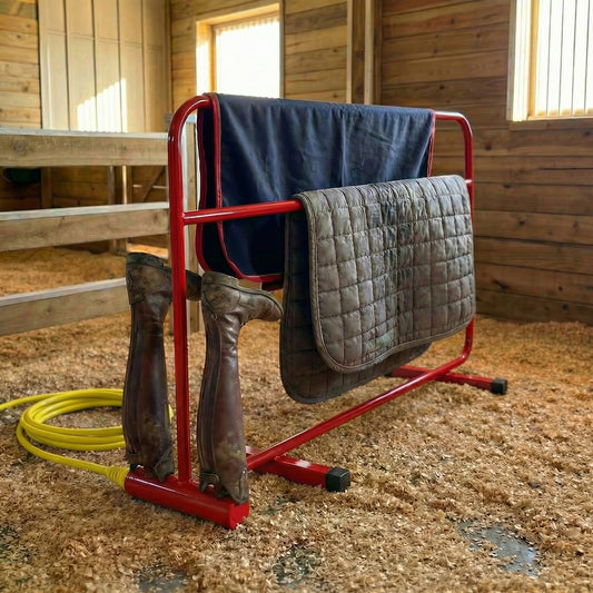 Heated horse rug and boot dryer by Paddock Blade, showcasing its sleek design and efficient drying capabilities.