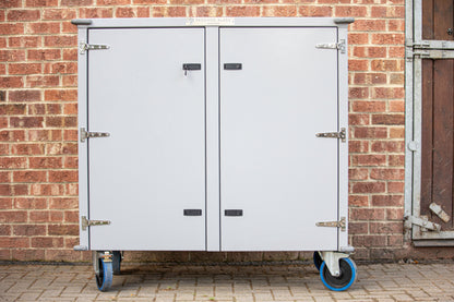 Large Paddock Blade Deluxe Aluminium Tack Locker showcasing spacious interior and sturdy design, made in the UK.